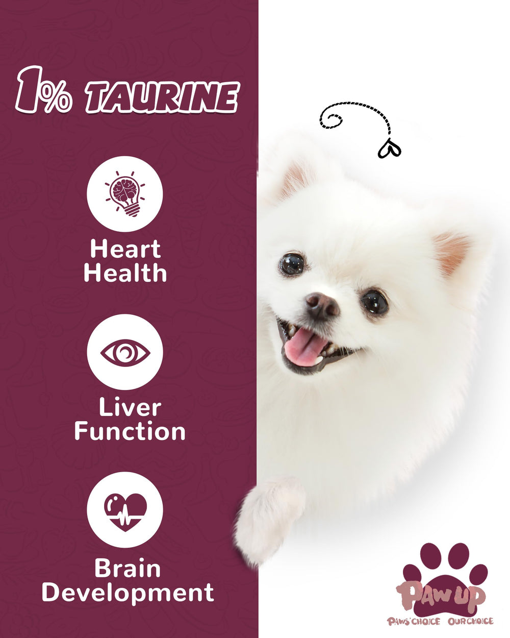 PAWUP Taurina para perros, apoyo potencial a funciones vitales