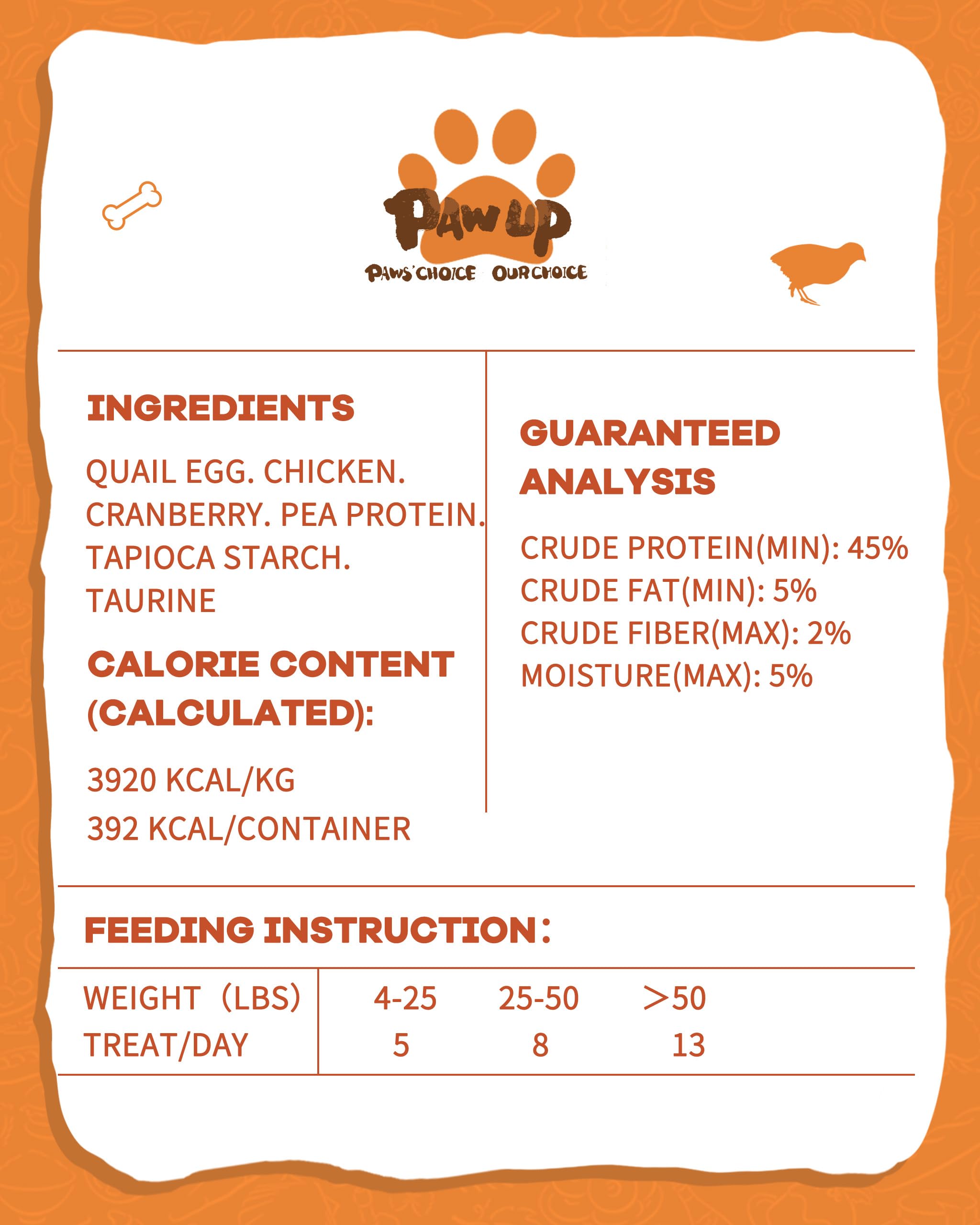 PAWUP uso-para-premios: versátil como merienda o complemento de comida.