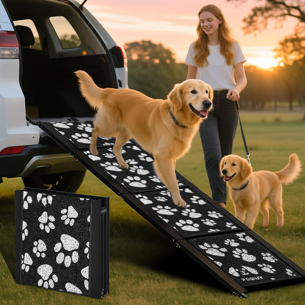 PAWUV rampa para perro de 71 pulgadas, inclinación suave para perros grandes.