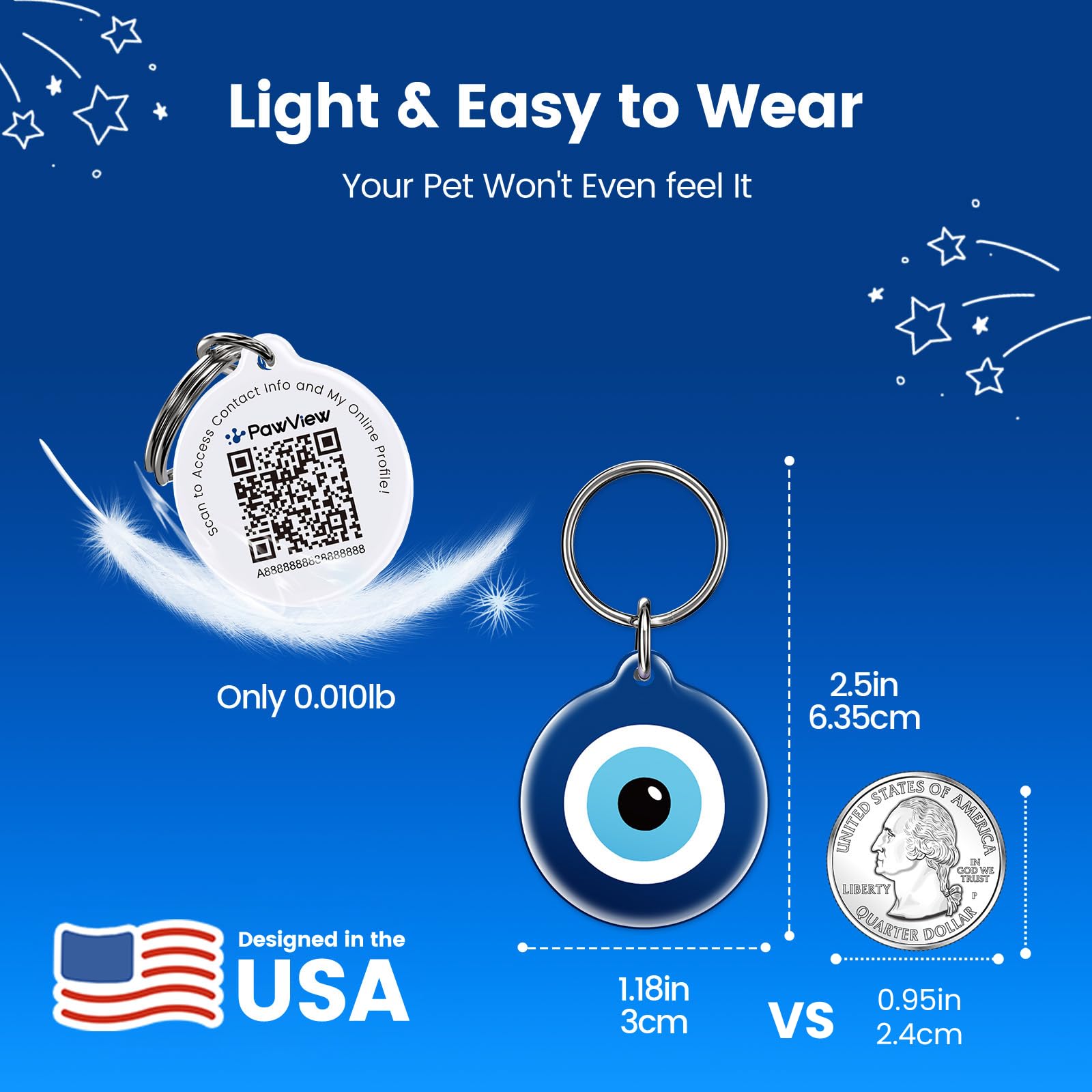 Etiqueta PawView con nudo celta, diseño elegante para collares de mascotas.