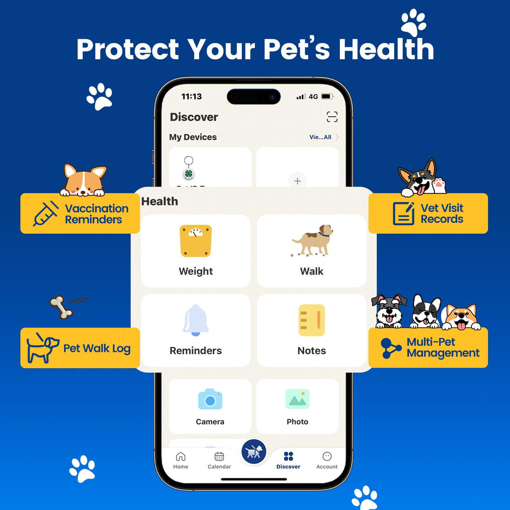 Etiqueta PawView con perfil de mascota, guarda historial y datos clave.