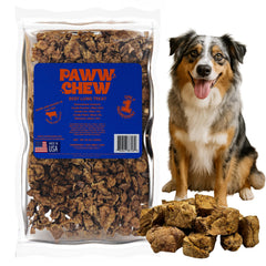 PAWW CHEW pulmón de res deshidratado, ideal para entrenamiento diario.