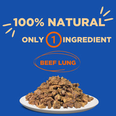 PAWW CHEW pulmón de res deshidratado, fuente proteica natural para perros.