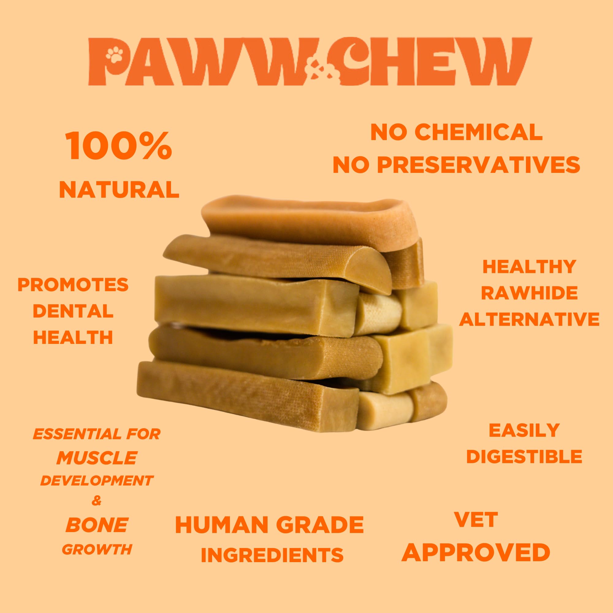 PAWW CHEW Yak Cheese Sticks sin preservantes ni químicos.