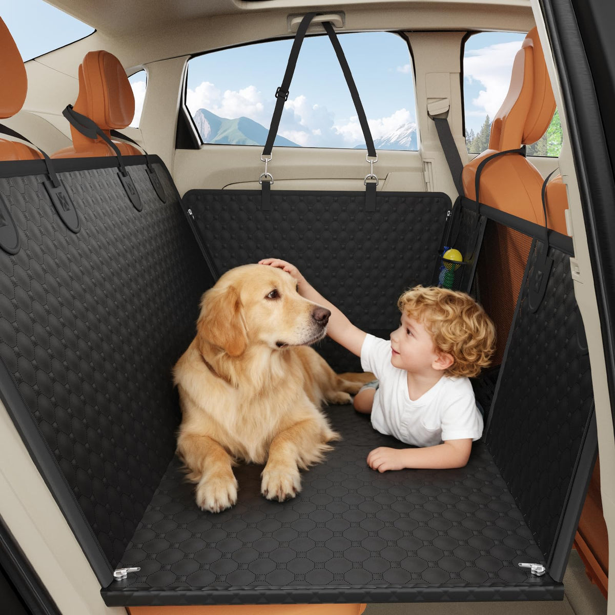 PAWYAGE extensor de asiento trasero para perros con base rígida, soporte estable.