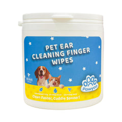 Pawyoo toallitas orejas dedos, higiene diaria suave para perros y gatos.
