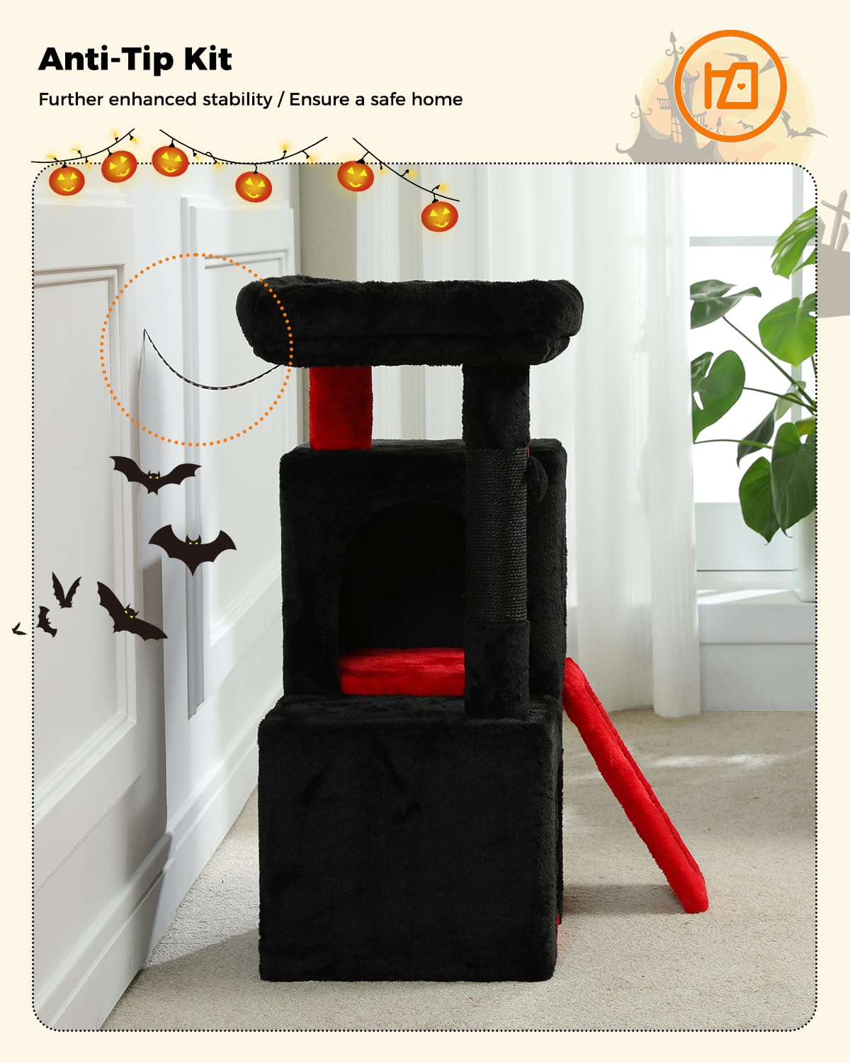 PAWZ Road arbol gótico 30 pulgadas, funda superior desmontable para limpieza.