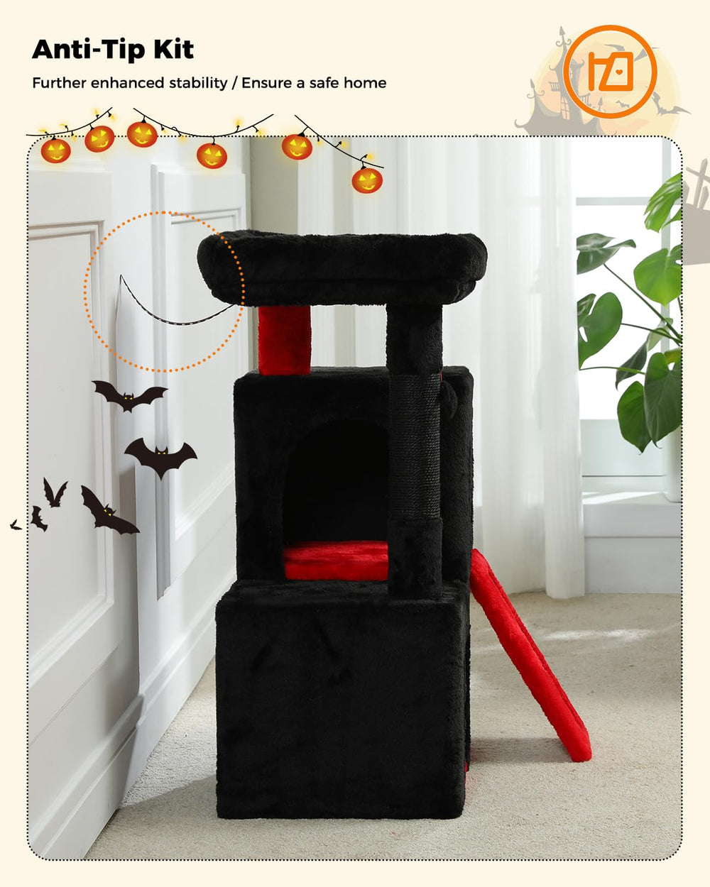 PAWZ Road arbol gótico 30 pulgadas, funda superior desmontable para limpieza.
