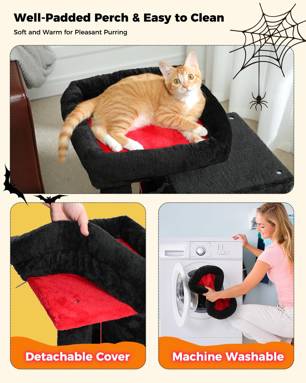 PAWZ Road arbol gótico 30 pulgadas, juguetes murciélagos colgantes para diversión.