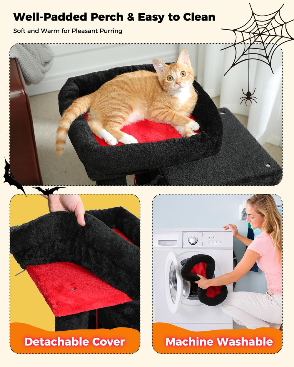 PAWZ Road arbol gótico 30 pulgadas, juguetes murciélagos colgantes para diversión.