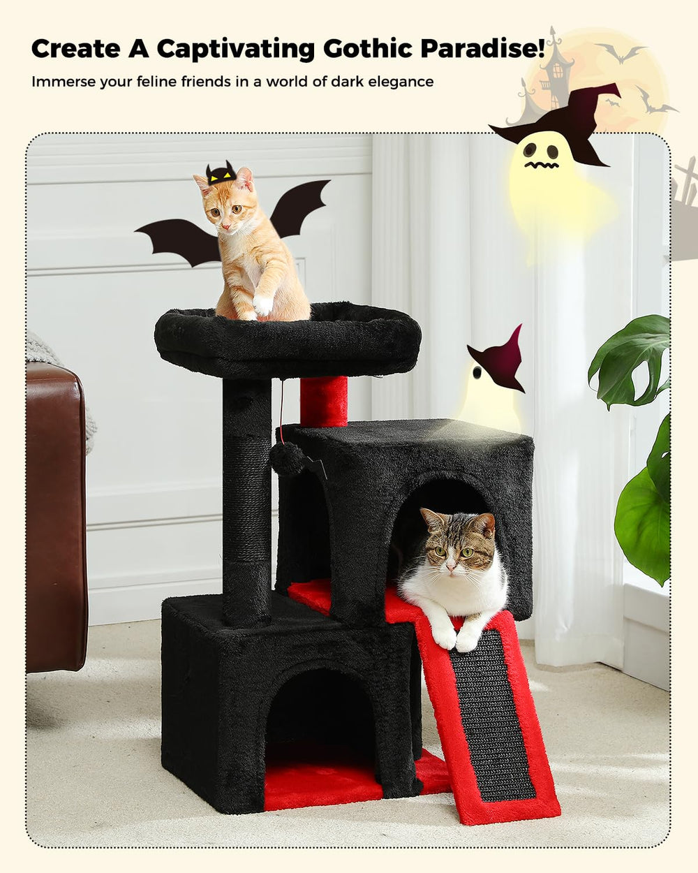 PAWZ Road arbol gótico 30 pulgadas, postes de sisal para rascar sin dañar muebles.