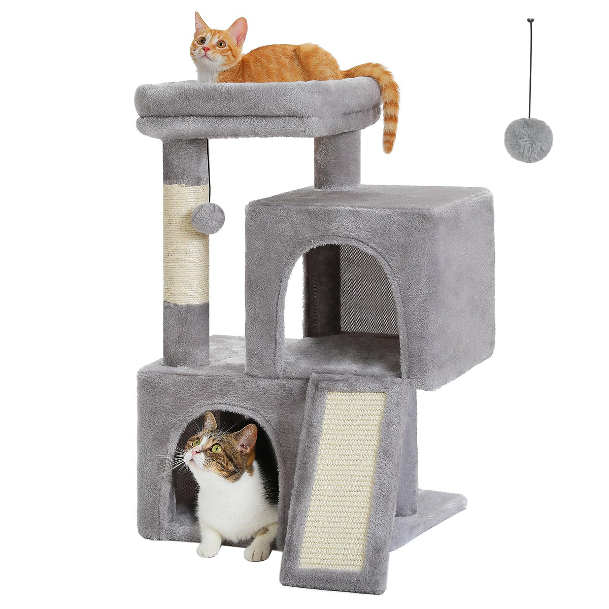 PAWZ Road arbol gatos 30 pulgadas con dos condos para descanso privado.