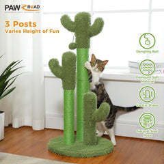 PAWZ Road cactus rascador, base redonda para estabilidad y descanso.