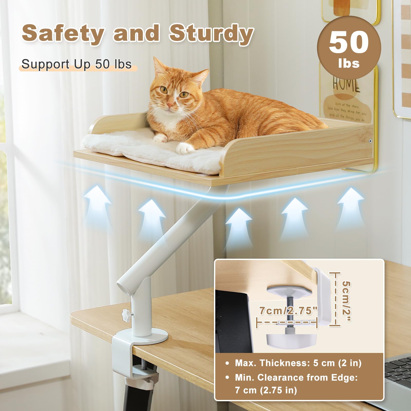 PAWZ Road Cama escritorio gato beige, diseño elegante que complementa la oficina.