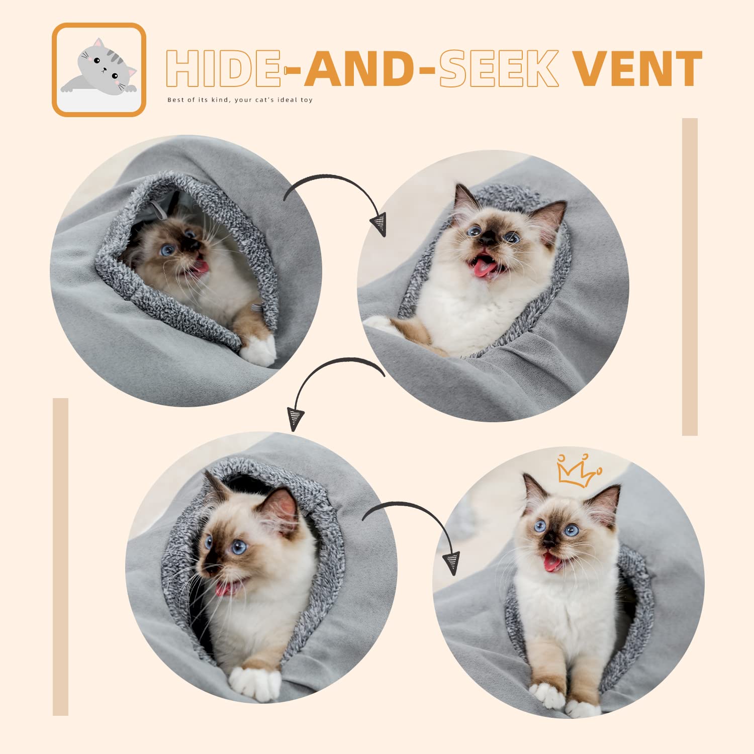 PAWZ Road tunel gato 51 pulgadas, bolas colgantes para interacción.