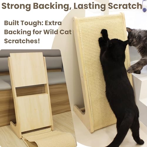 Pawzentic rasca-sisal-vertical: superficie duradera para arañar diario.