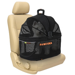 PAWZIDEA caja portátil para perro pequeño en coche, espacio cómodo para viajar
