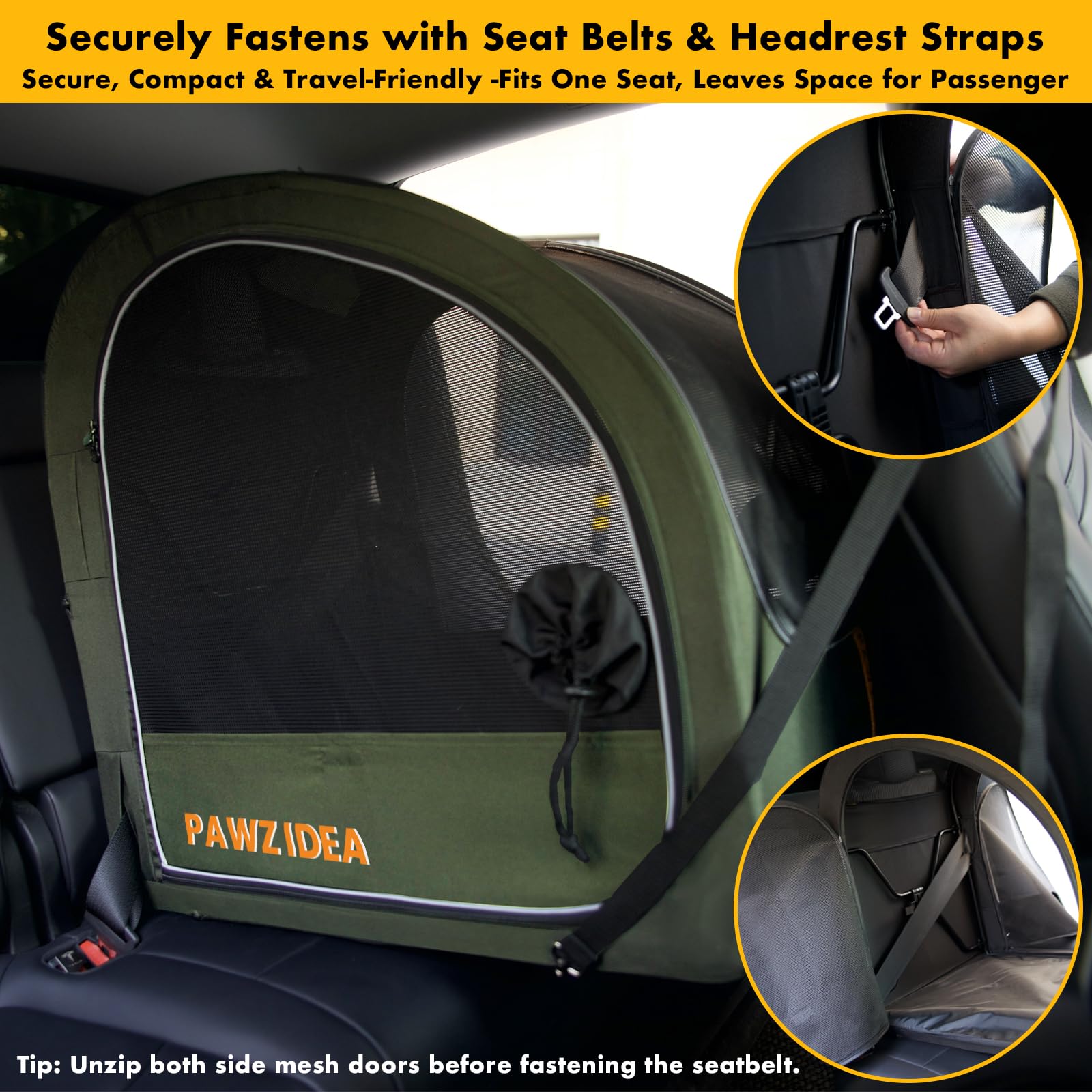 PAWZIDEA interior transpirable con malla para flujo de aire y confort.