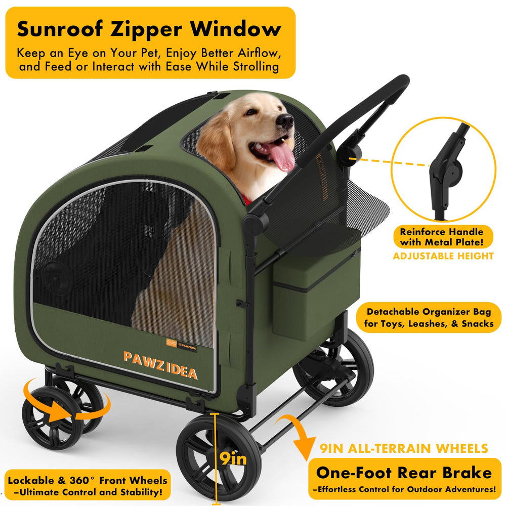 PAWZIDEA plegado rápido facilita guardado en coche o armario.