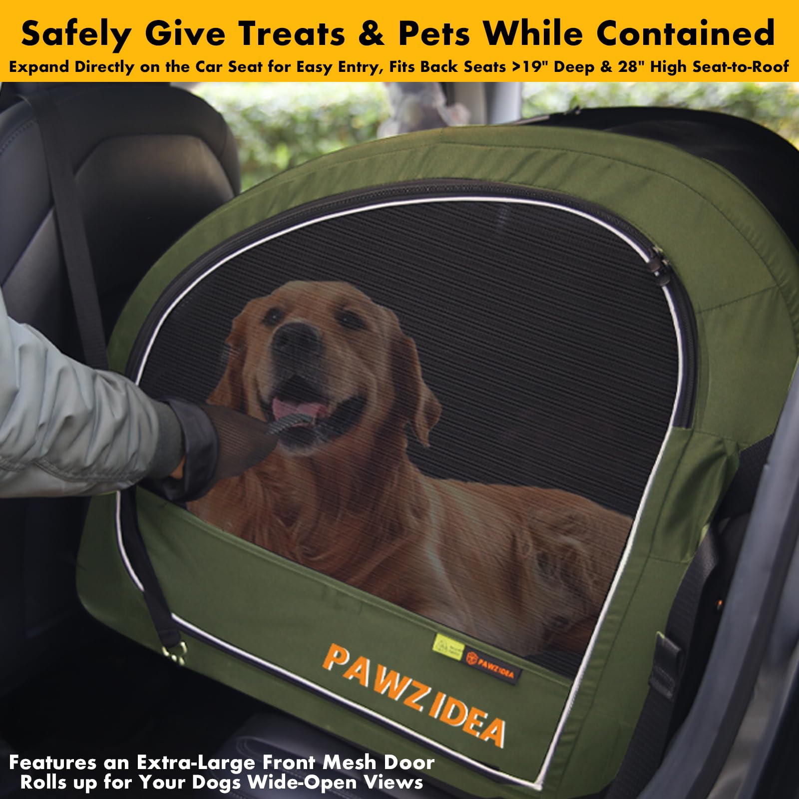PAWZIDEA ventana lateral de alimentos para interactuar sin abrir la jaula.