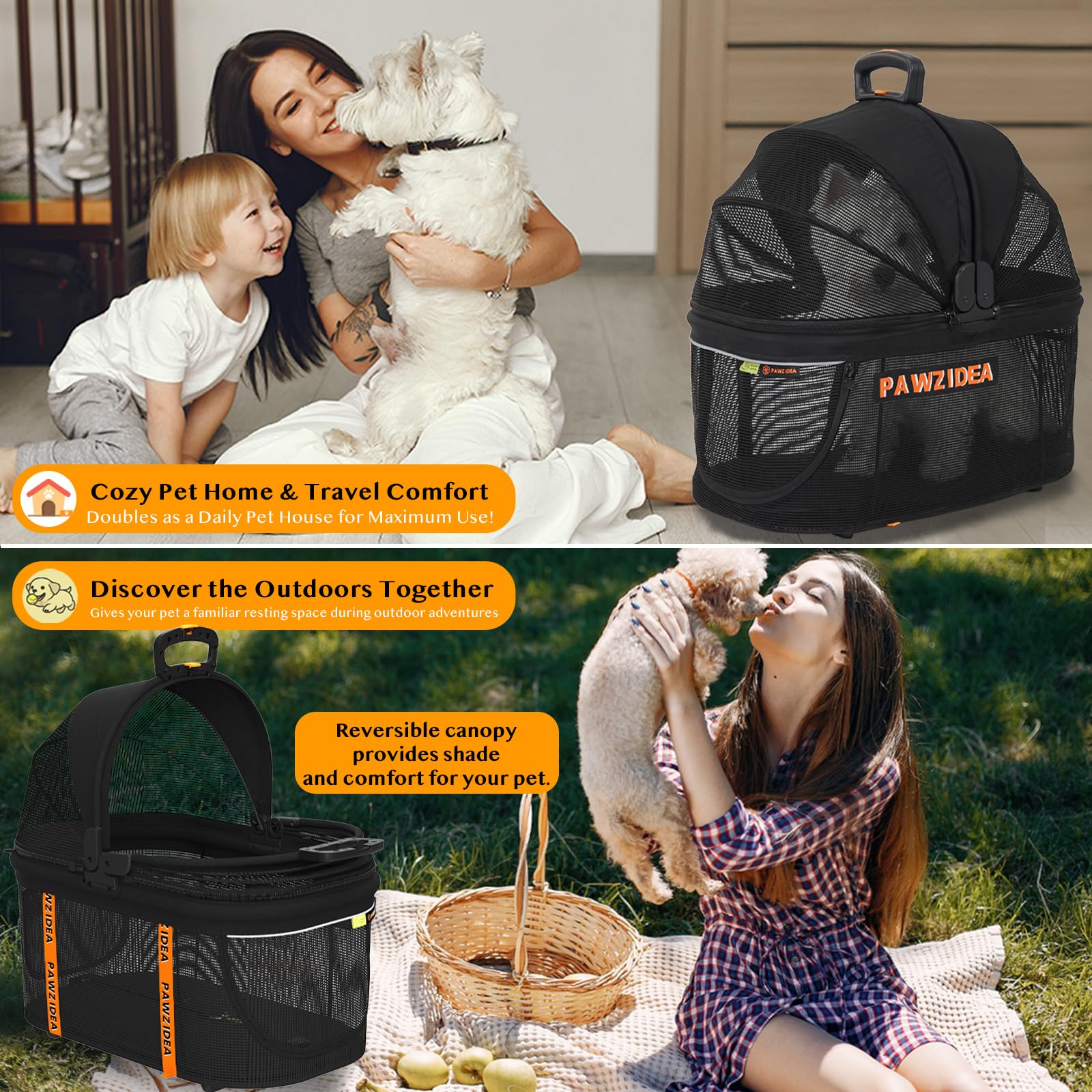 PAWZIDEA cesta XL y portavasos para llevar extras