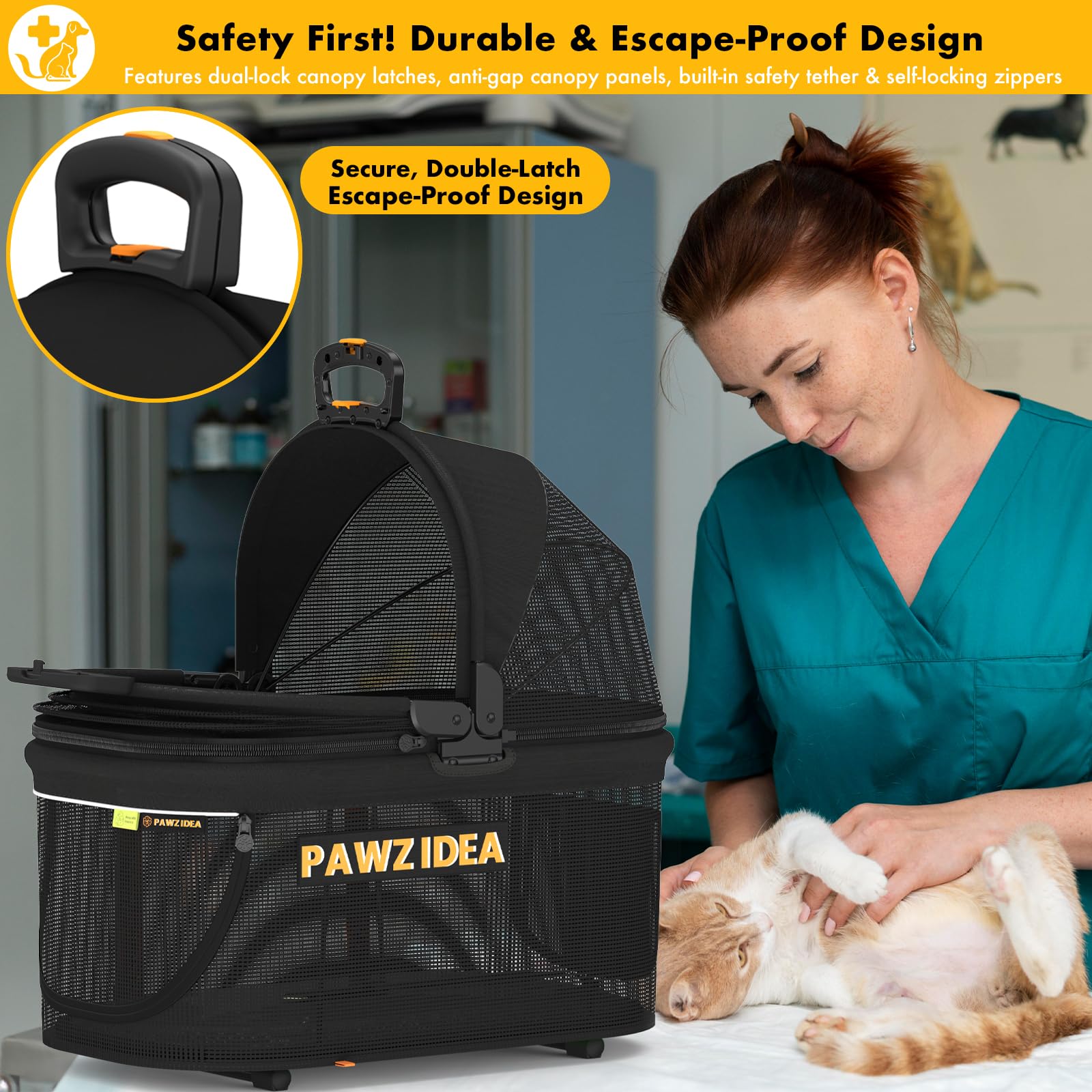 PAWZIDEA diseño compacto para asiento y viaje sin perder espacio