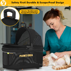 PAWZIDEA diseño compacto para asiento y viaje sin perder espacio