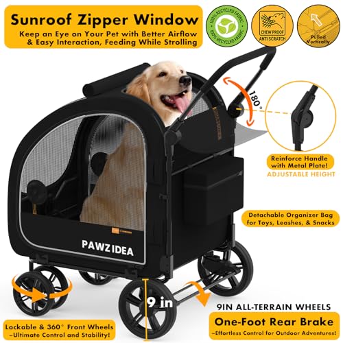 PAWZIDEA mango ajustable para empuje cómodo