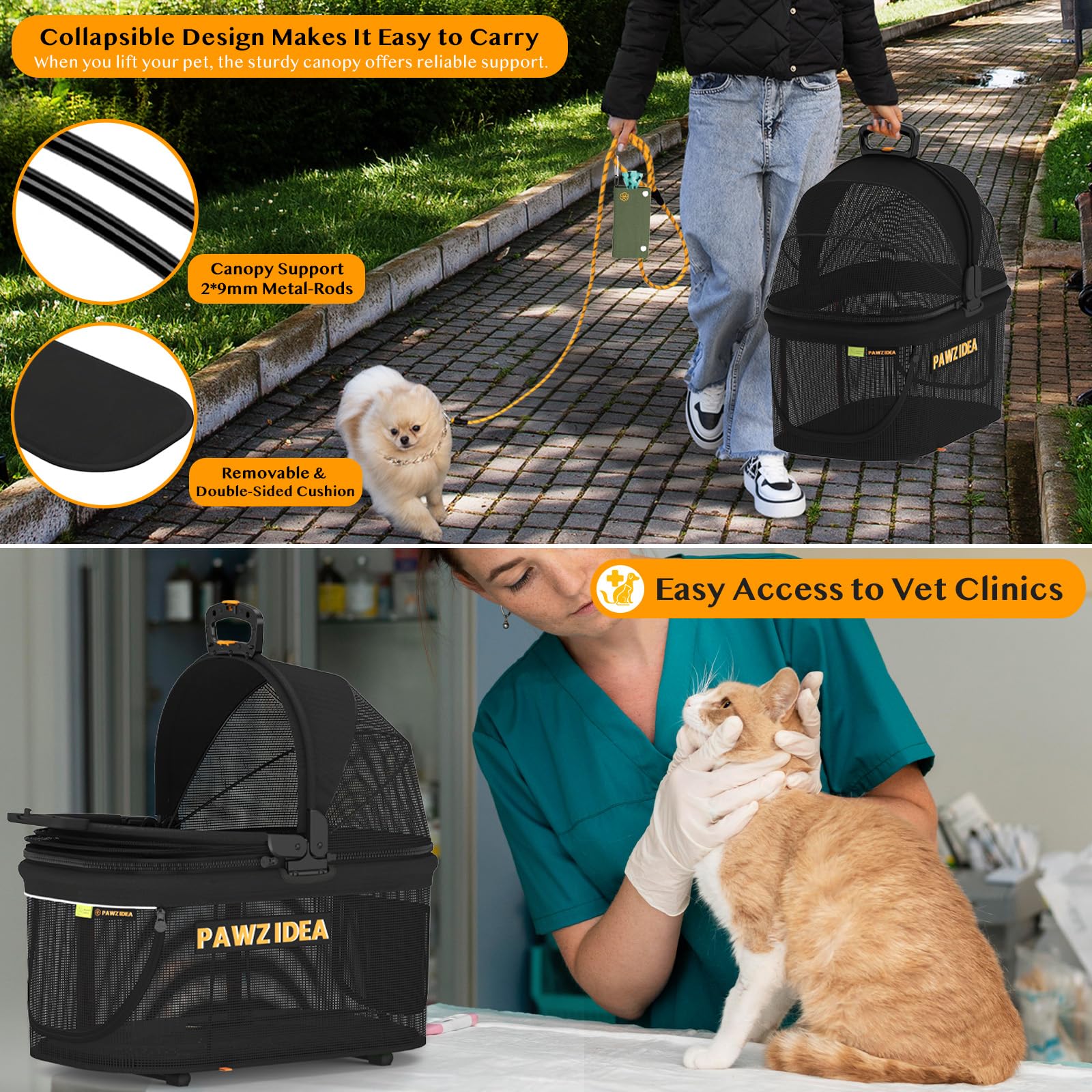 PAWZIDEA marco de aluminio ligero y plegado fácil