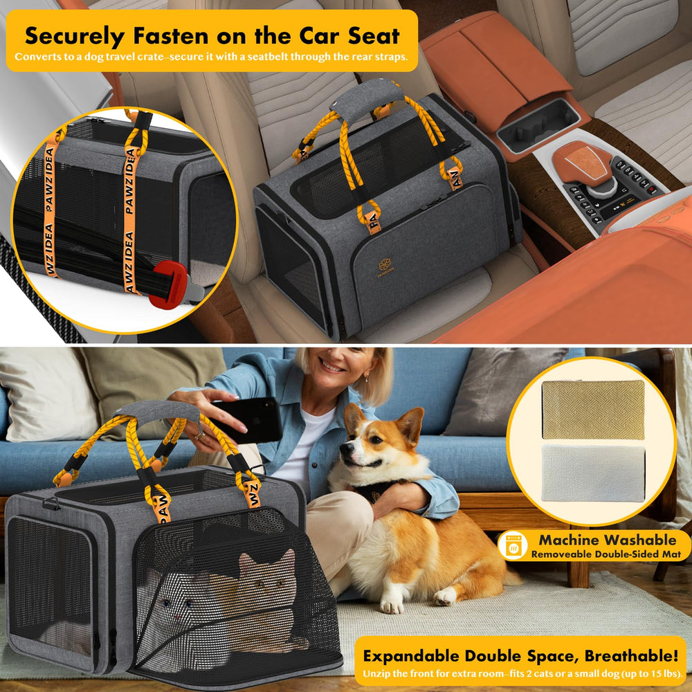PAWZIDEA Sujeción cinturón vehículo, fijación segura en coche.