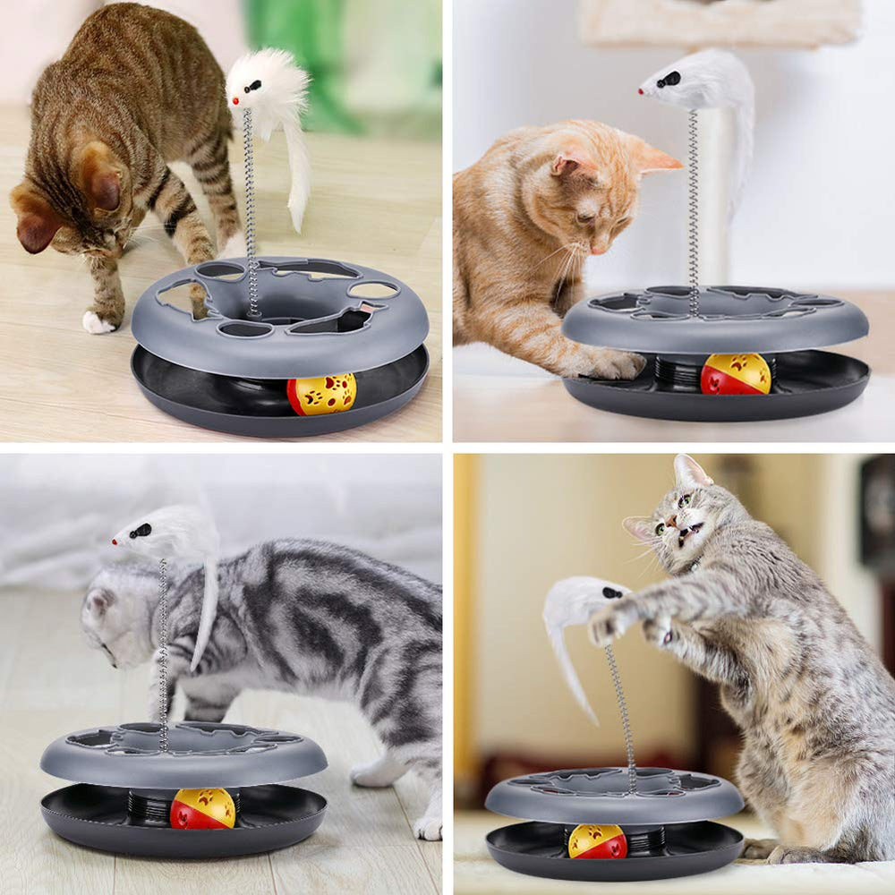 Pawzone pista de juguetes para gatos, estructura resistente para uso diario.