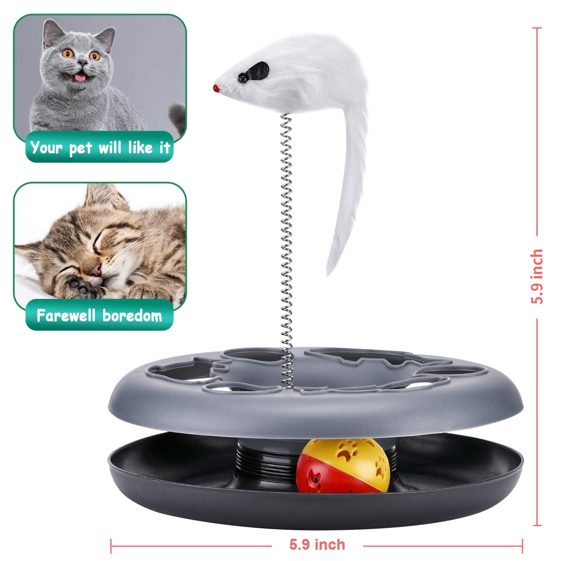 Pawzone conjunto interactivo para interiores, diseño robusto para gatos de interior.
