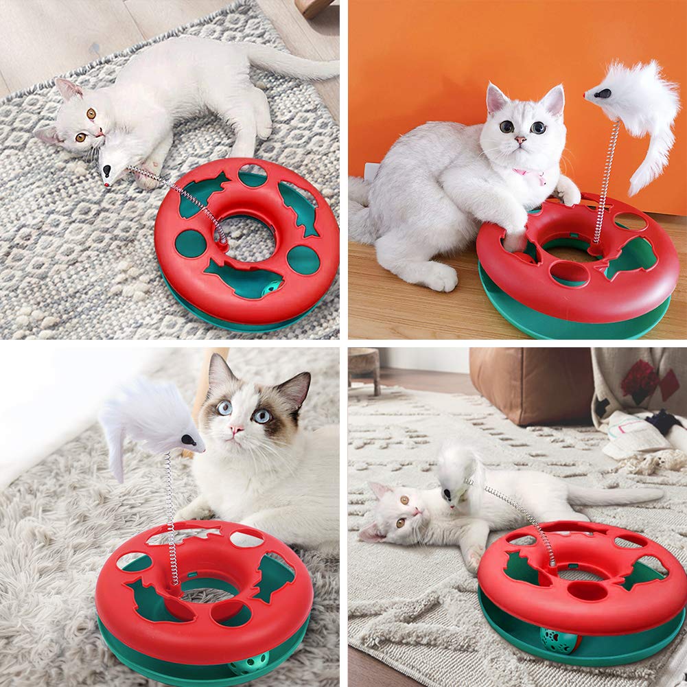 Pawzone juguetes para uso en interiores de gatos.