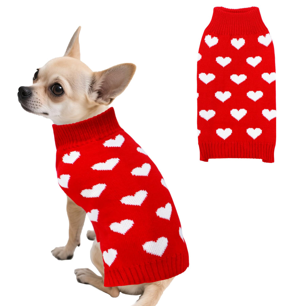 PAYHTOW suéter para perros Valentines corazones, ideal para sesiones de fotos.