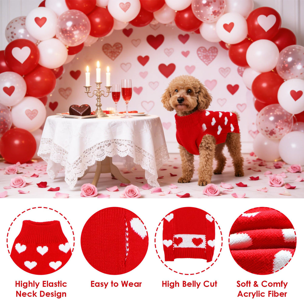 PAYHTOW suéter Valentines para perros, perfecto para fotos familiares y eventos.