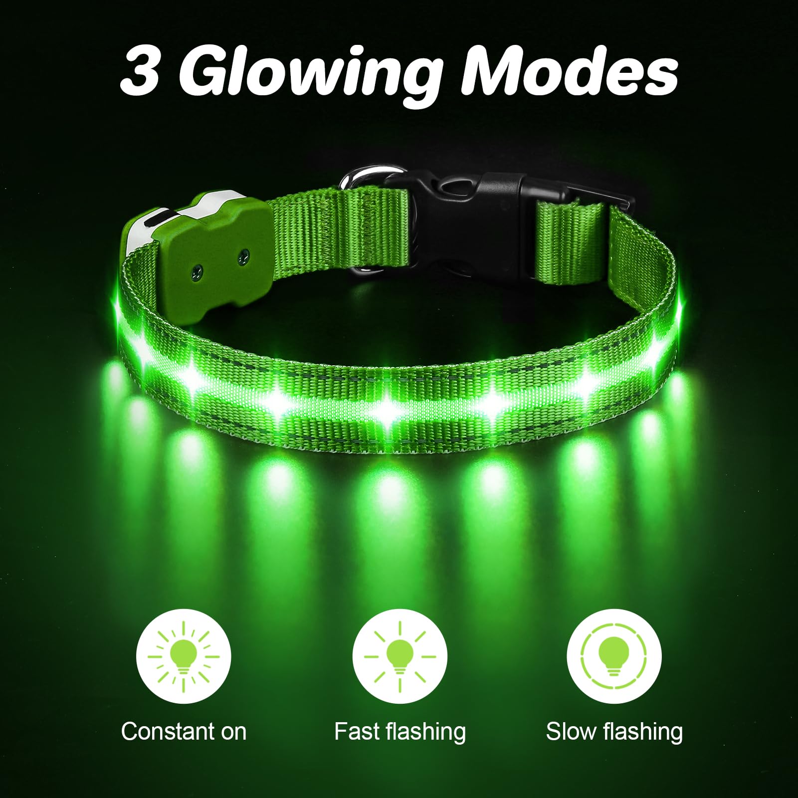 PcEoTllar collar led nocturno, iluminación clara para zonas oscuras