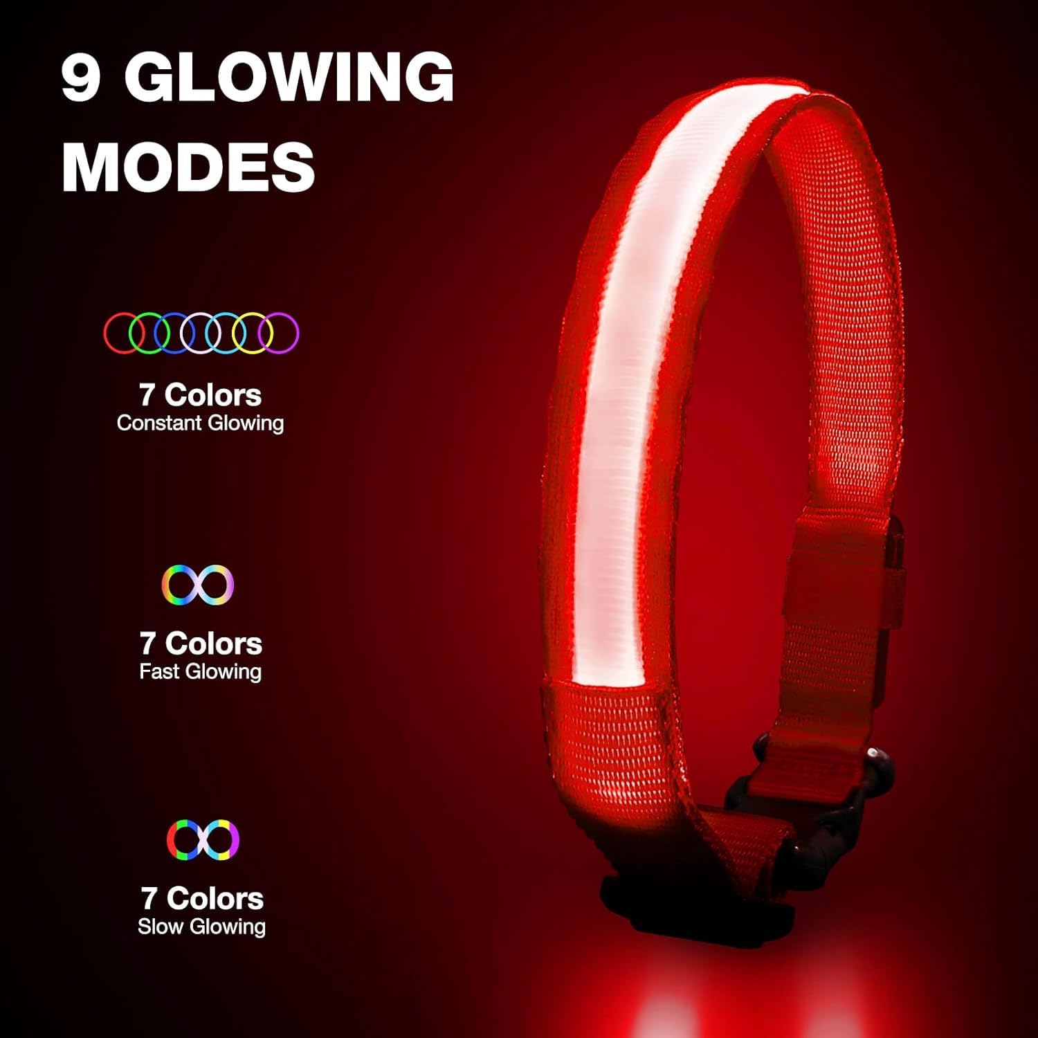 PcEoTllar collar para paseos nocturnos mejora localización del perro.