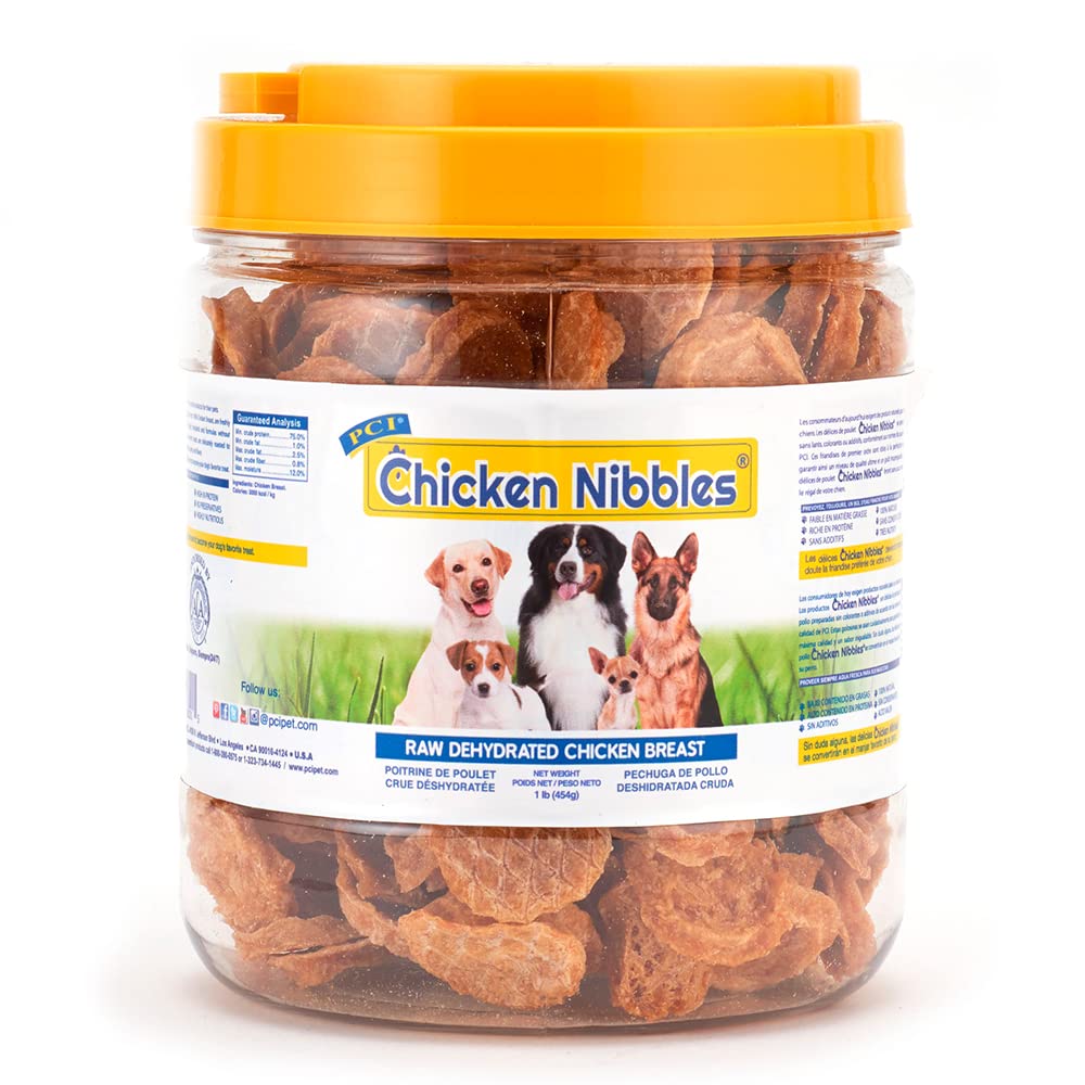 Mordiscos de pollo PCI, envase de 1 libra, recompensa rica en proteína para perros activos