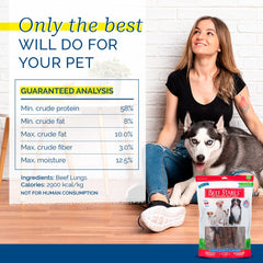 PCI Pet Center pulmones de res, snack para masticar y limpieza de dientes.