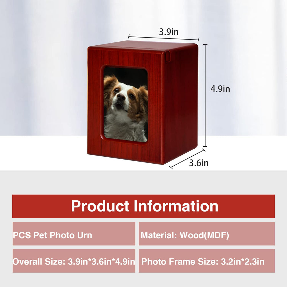 Urna de PCS para perros, madera roja y negra, aspecto elegante