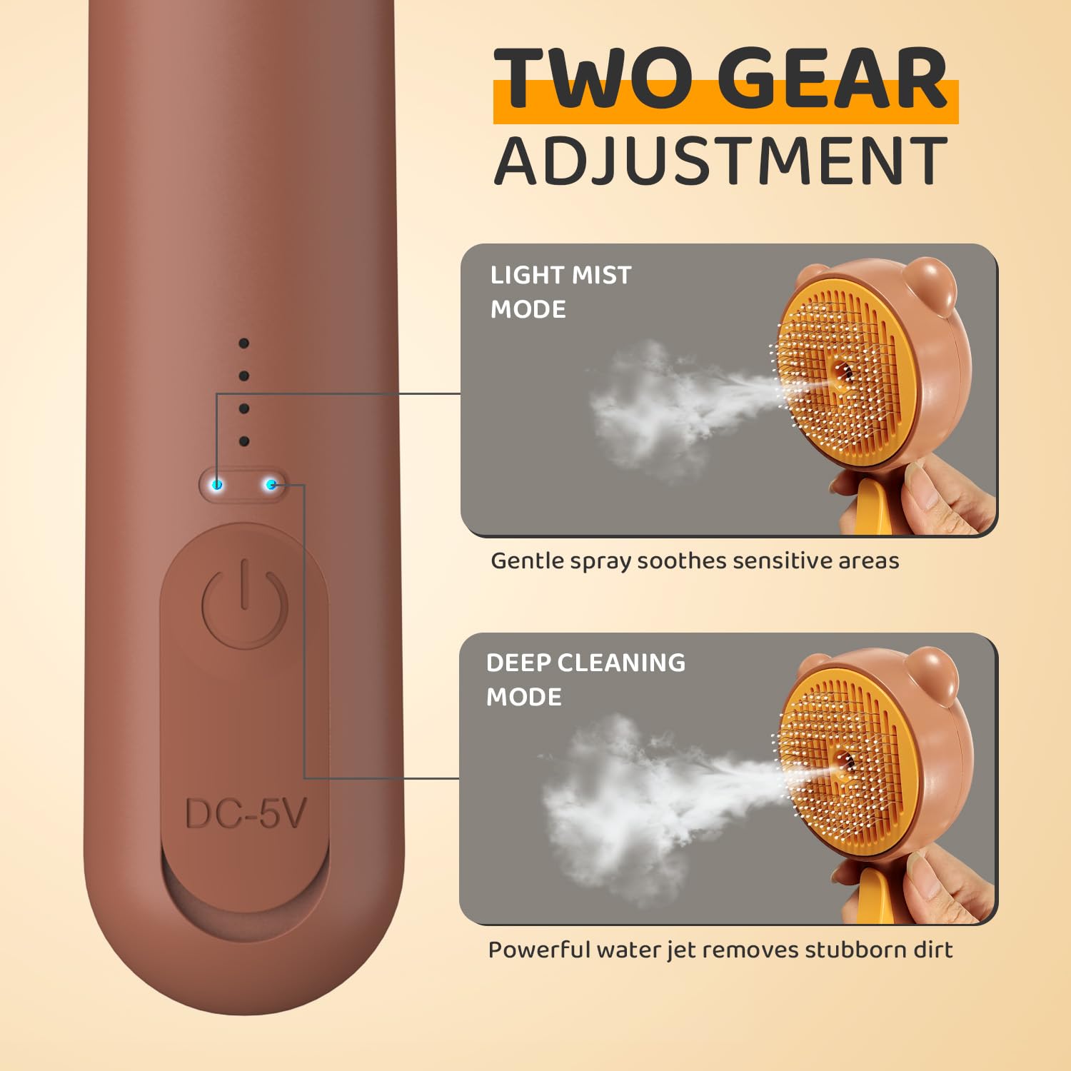 Pecait Cepillo Vapor para Gatos impermeable para uso diario