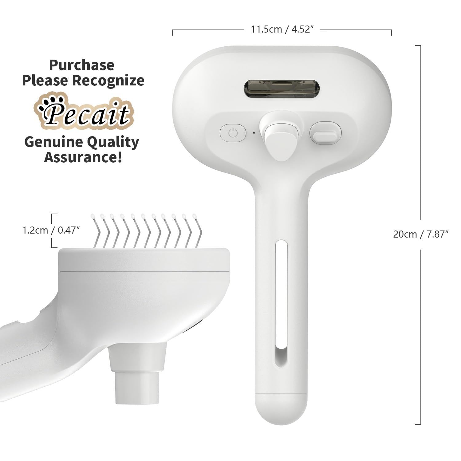 Pecait Cepillo adaptable para pelos largos y cortos de gato