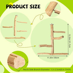 Percha Pecirvoli de dos niveles, diseño espacioso para aves distintas.