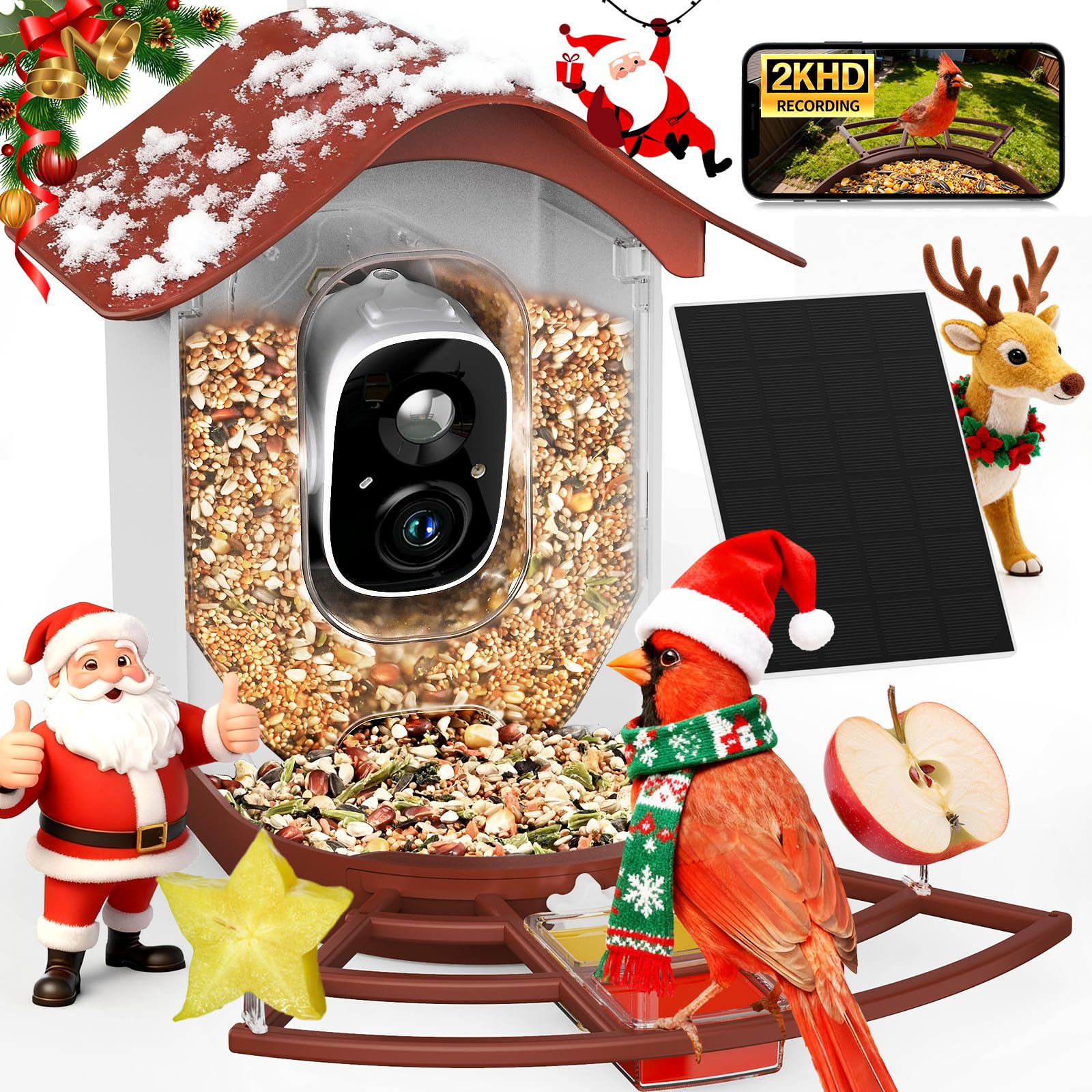 PeckCam cámara 2K, visión nítida para observar aves en tu jardín