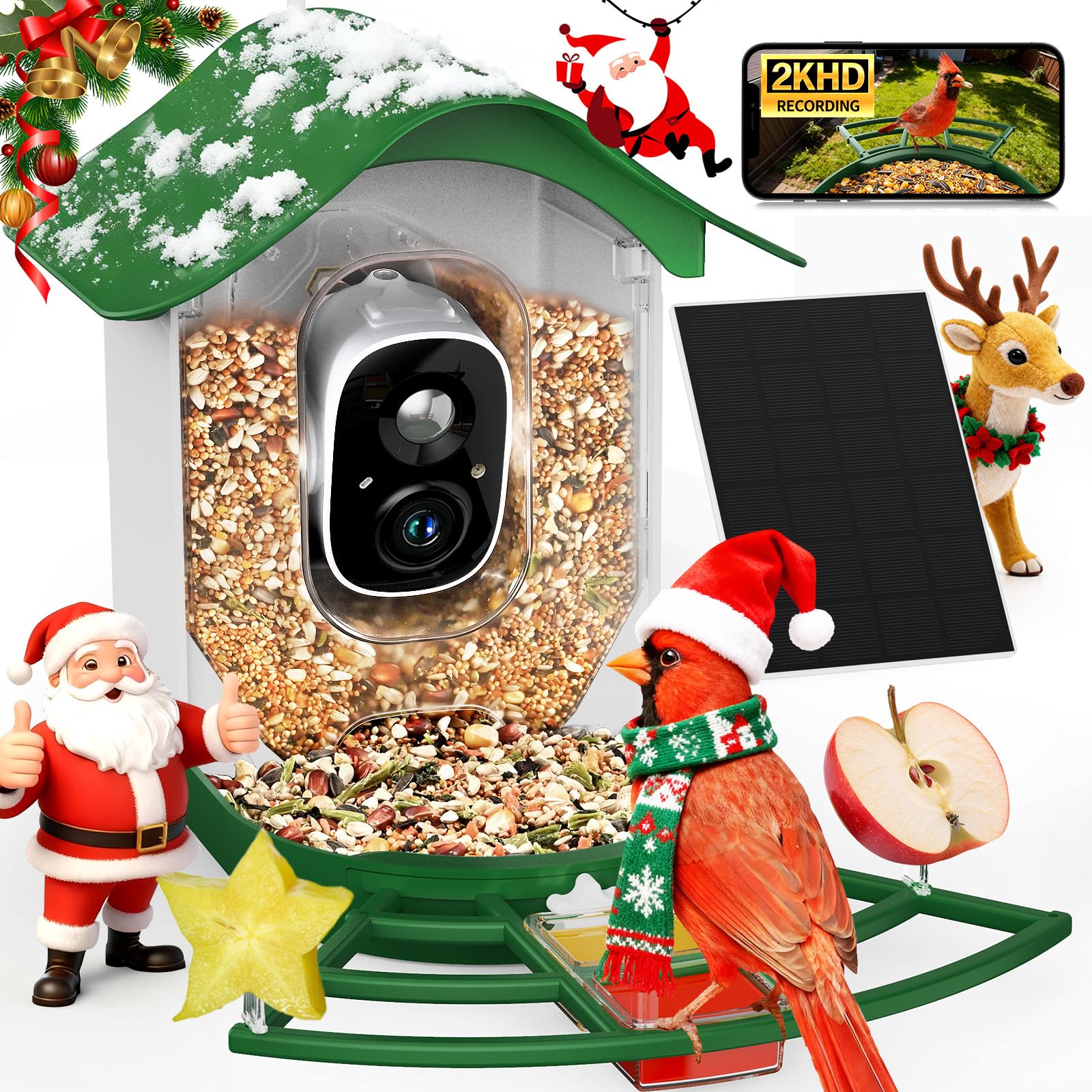 PeckCam alimentador-aves-camara-2k: vista en vivo de aves con claridad