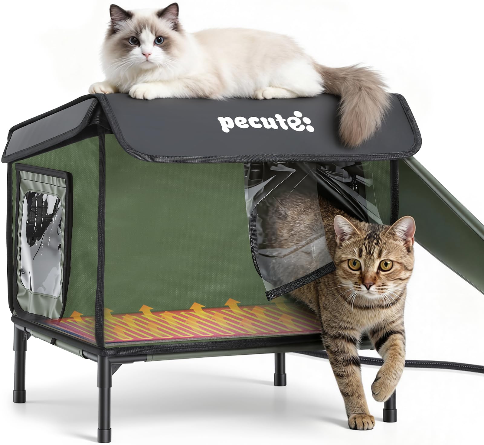 Casa para gatos Pecute, vista exterior clara para observar sin molestar