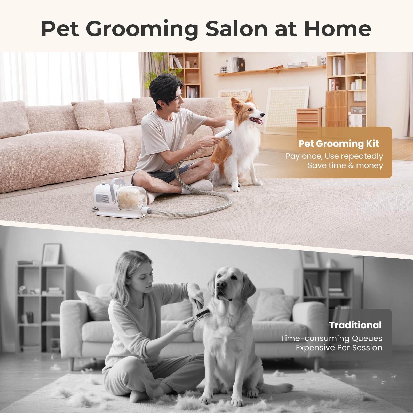 Cepillo eliminador de pelo Pecute para muebles y ropa.