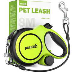 Pecute correa retráctil para perros 26 pies con agarre ergonómico