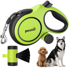 Correa retráctil Pecute con mango ergonómico para paseos cómodos y control seguro.
