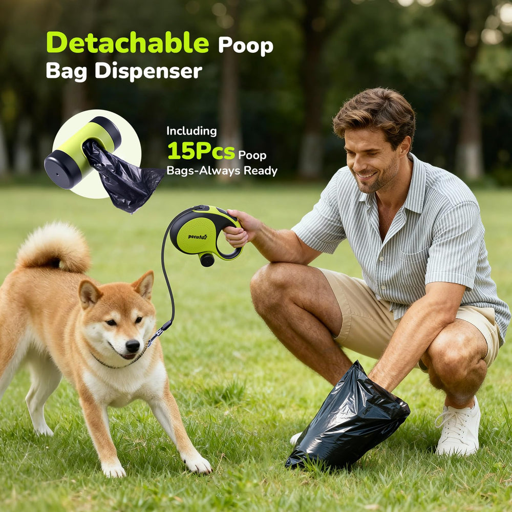 Dispensador integrado de bolsas para paseos limpios con Pecute